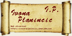 Ivona Planinčić vizit kartica